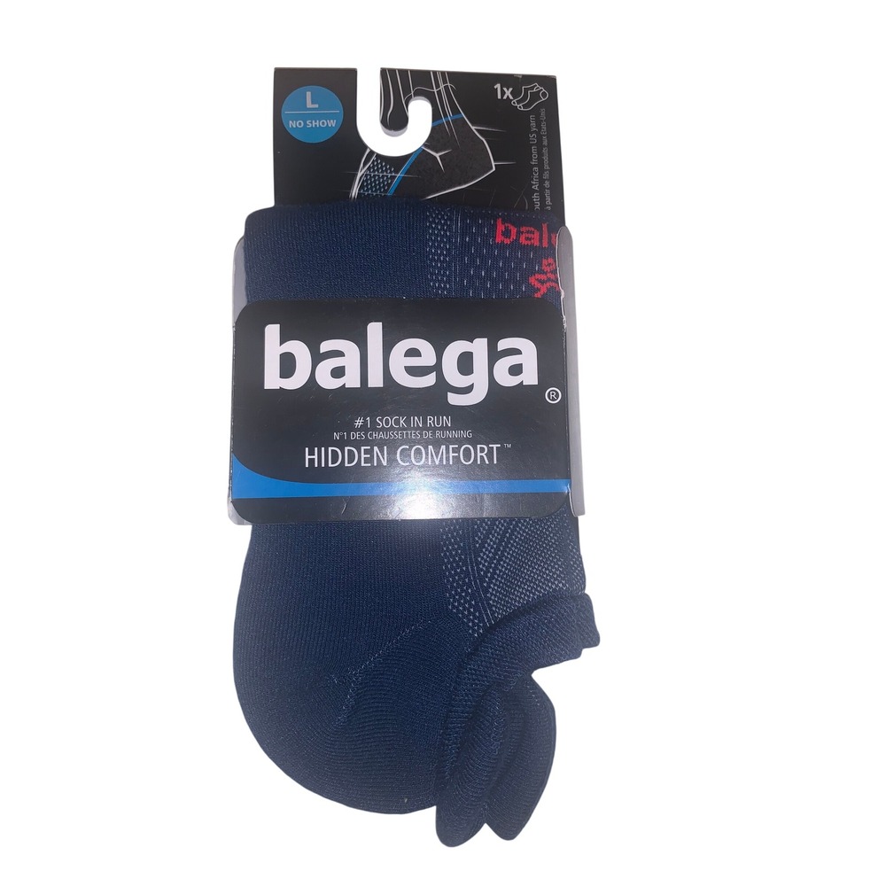Balega Hidden Comfort No Show Running Socks Midgrey Legion Blue Large